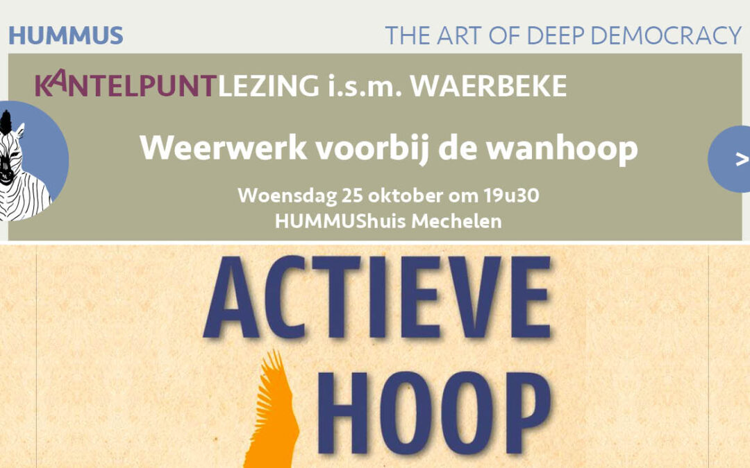 Boekpresentatie Actieve hoop op 25 oktober in Mechelen